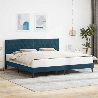 Struttura del letto con testiera Blu 180 x 200 cm Velluto | homemem39