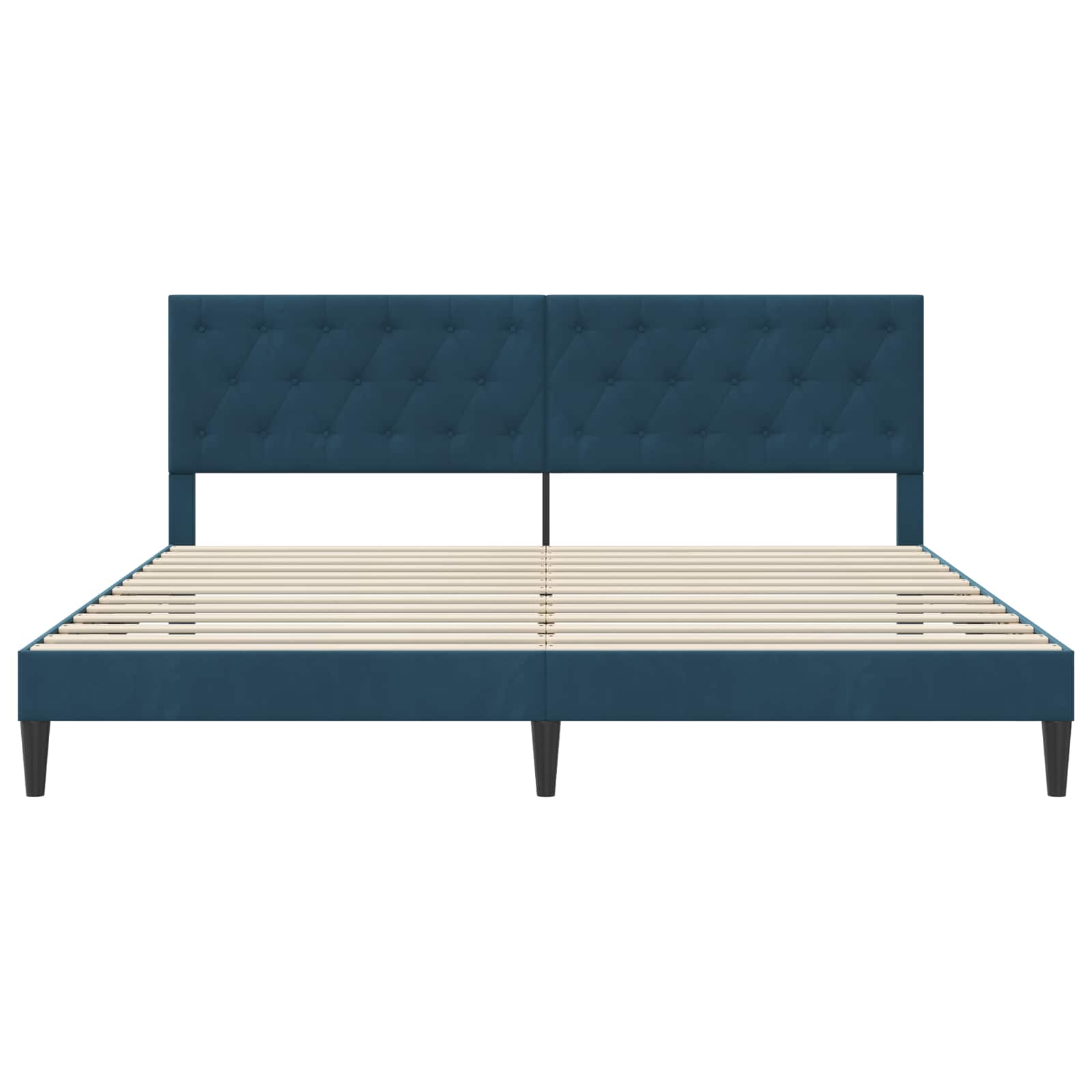 Struttura del letto con testiera Blu 180 x 200 cm Velluto | homemem39