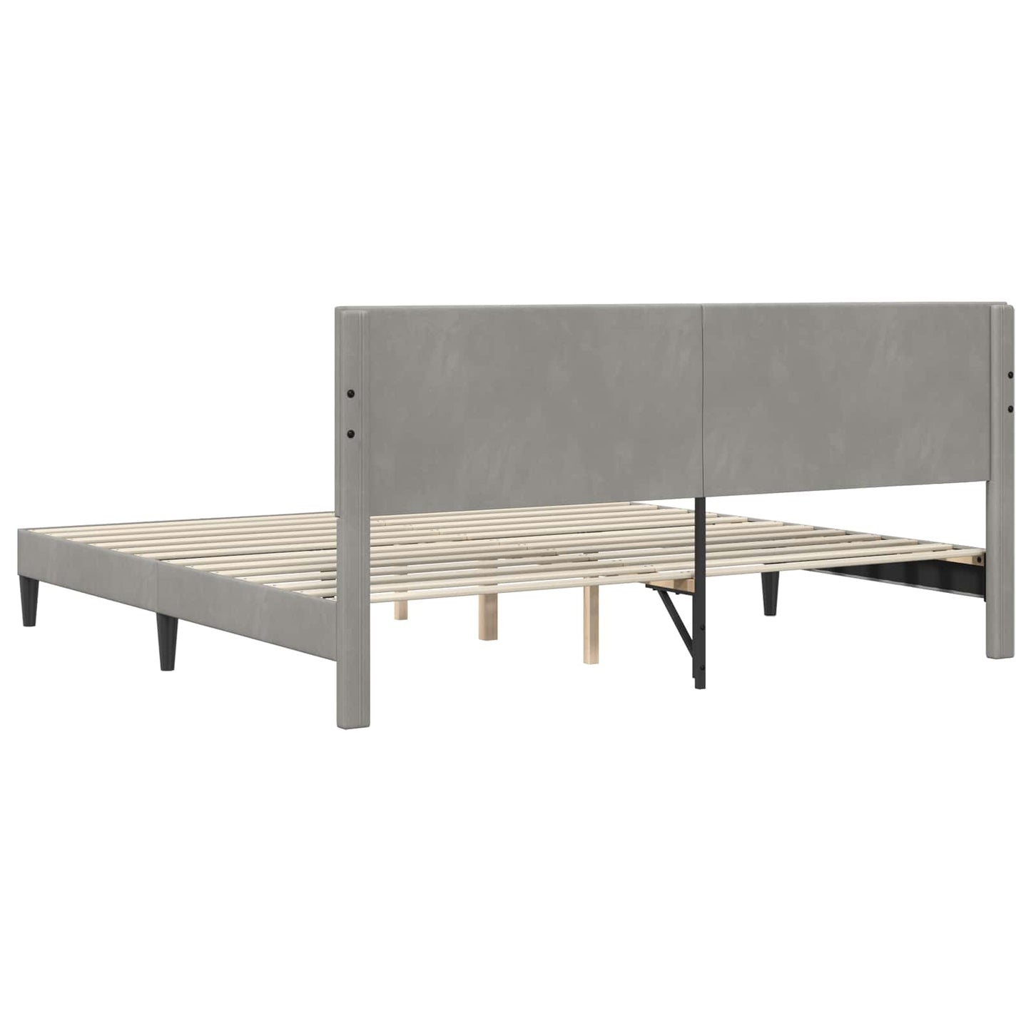 Struttura del letto Grigio Chiaro 200 x 200 cm Velluto | homemem39