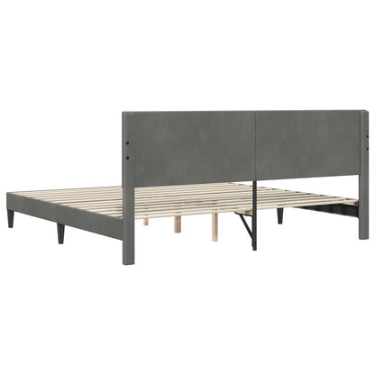 Struttura del letto Grigio Scuro 200 x 200 cm Velluto | homemem39