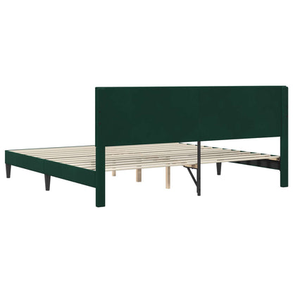 Struttura del letto Verde Scuro 200 x 200 cm Velluto | homemem39