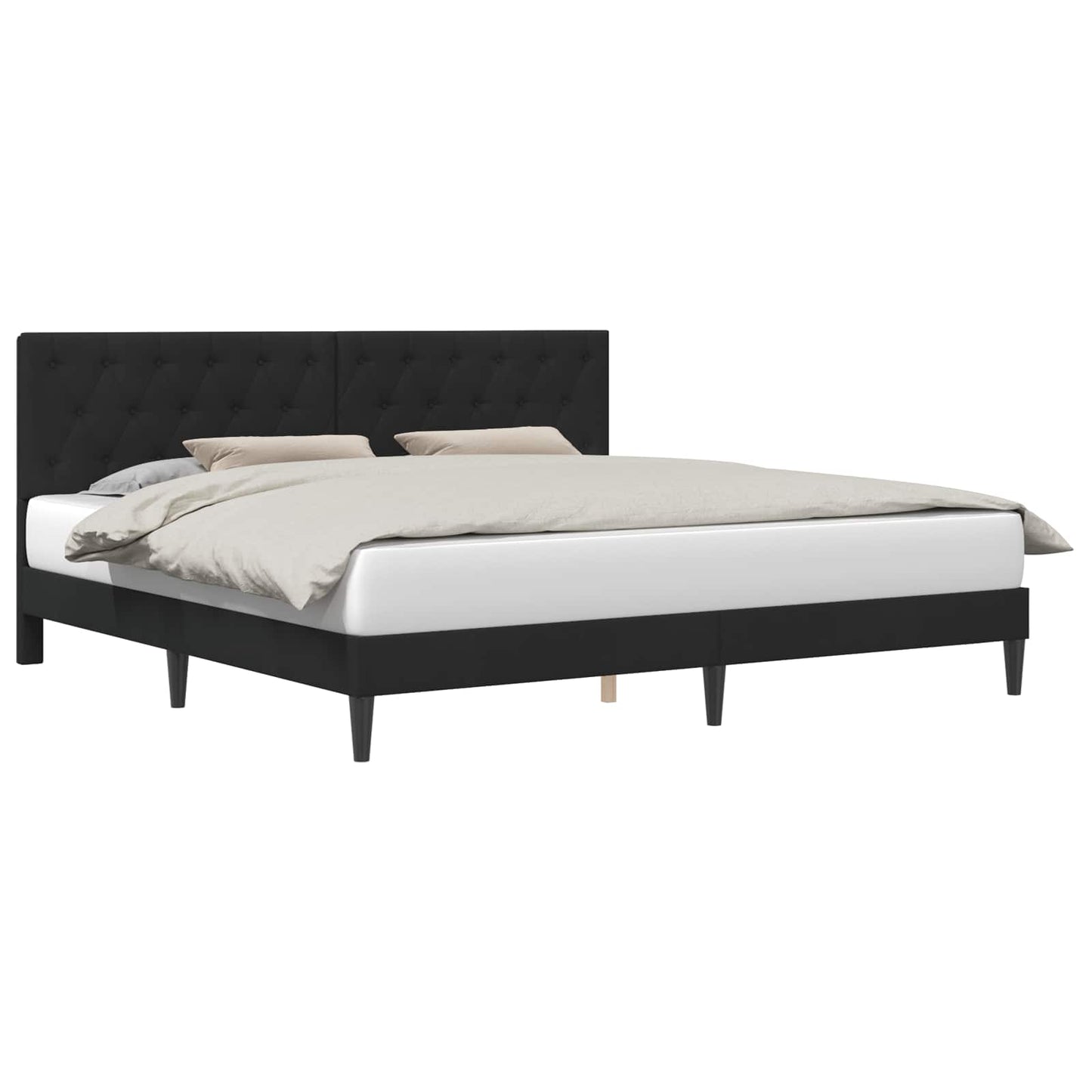 Struttura del letto con testiera Nero 200 x 200 cm Velluto | homemem39