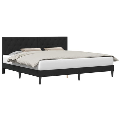 Struttura del letto con testiera Nero 200 x 200 cm Velluto | homemem39