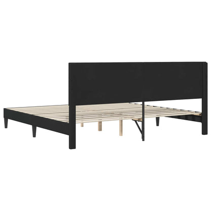 Struttura del letto con testiera Nero 200 x 200 cm Velluto | homemem39