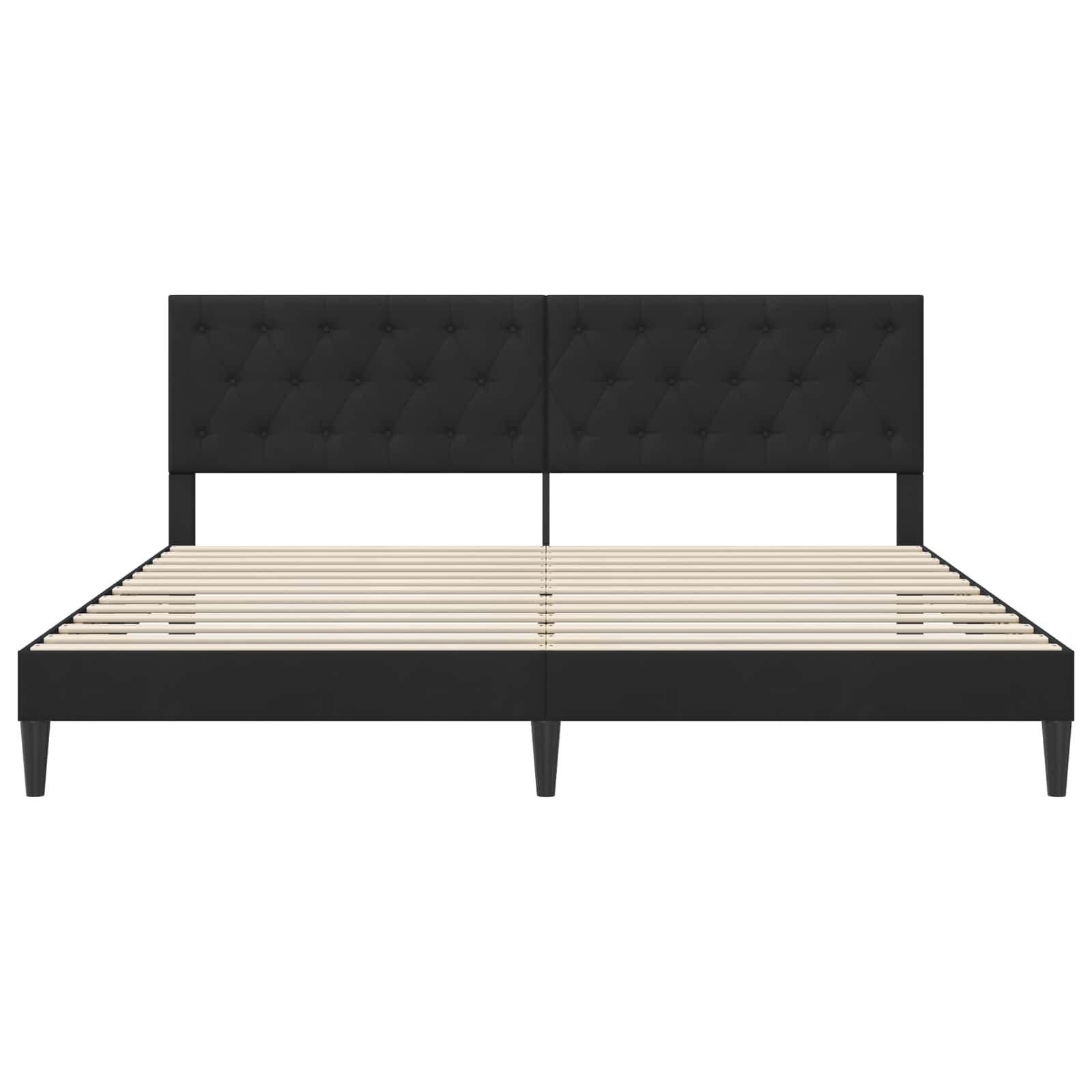 Struttura del letto con testiera Nero 200 x 200 cm Velluto | homemem39