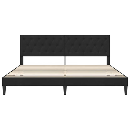 Struttura del letto con testiera Nero 200 x 200 cm Velluto | homemem39