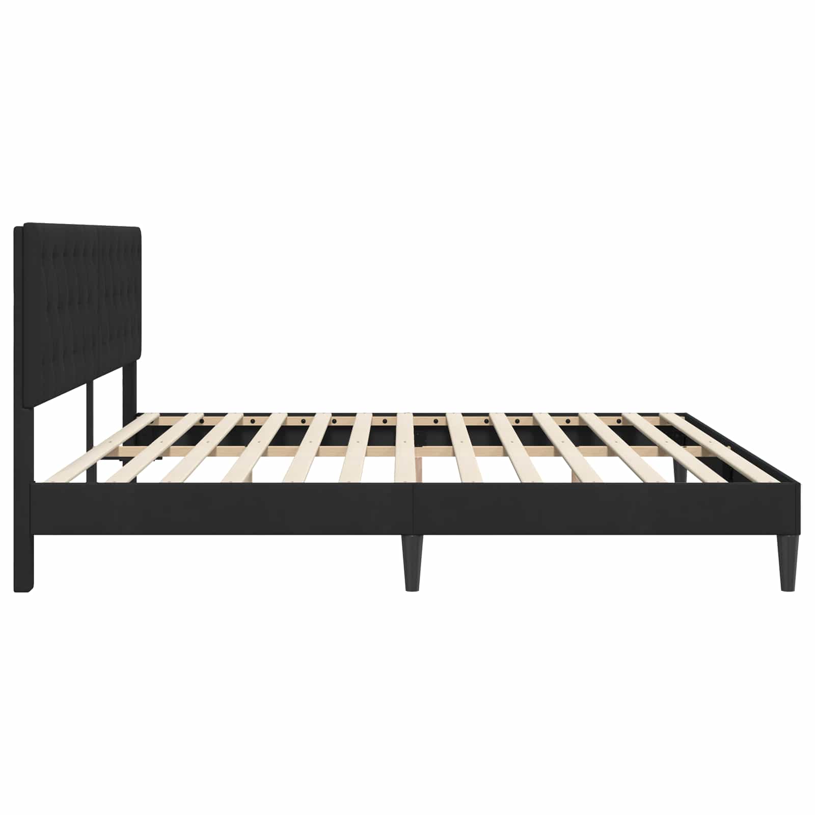 Struttura del letto con testiera Nero 200 x 200 cm Velluto | homemem39