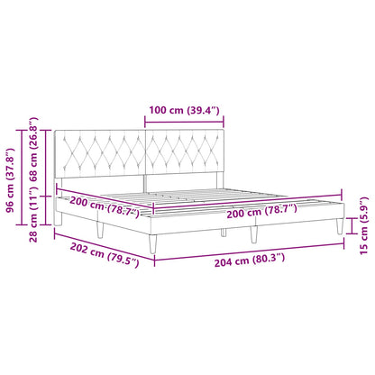 Struttura del letto con testiera Nero 200 x 200 cm Velluto | homemem39
