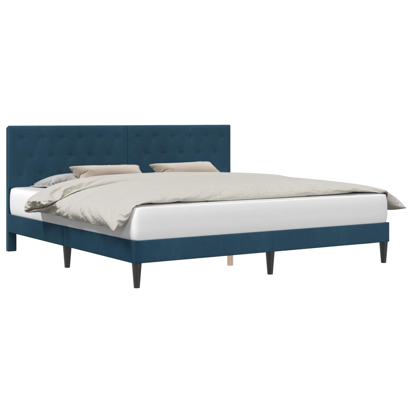 Struttura del letto con testiera Blu 200 x 200 cm Velluto | homemem39