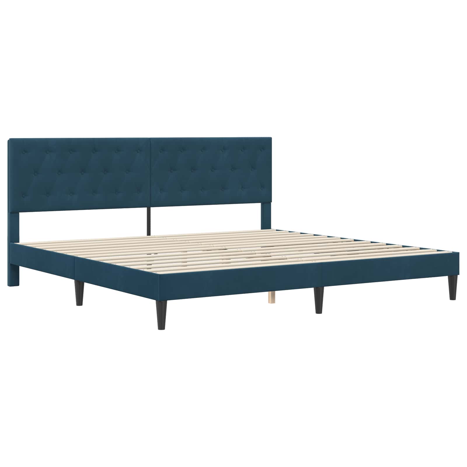 Struttura del letto con testiera Blu 200 x 200 cm Velluto | homemem39