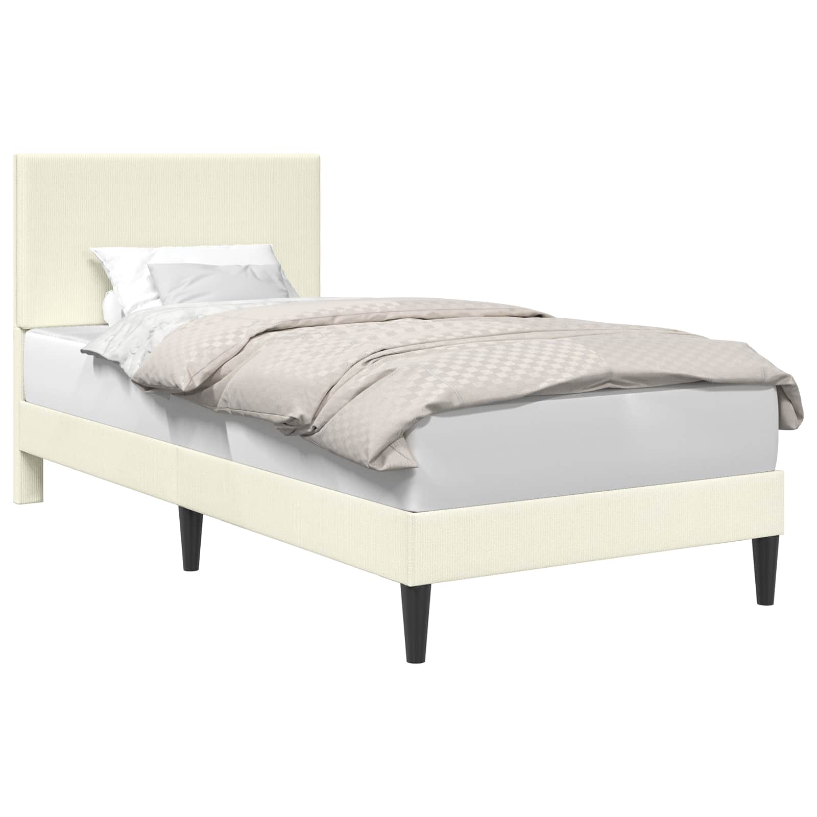 Struttura del letto Crema 80 x 200 cm Tessuto in Cords | homemem39