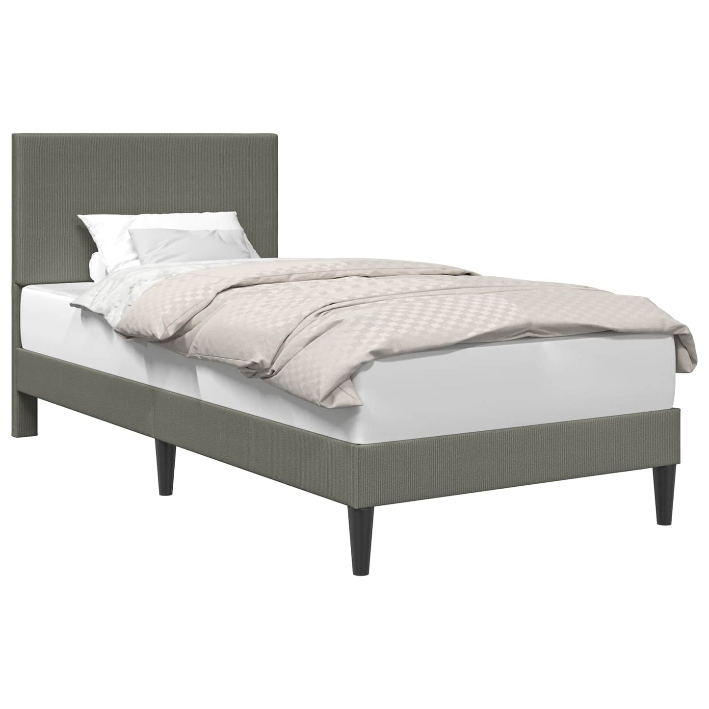 Struttura del letto Grigio Chiaro 90 x 190 cm Tessuto in Cords | homemem39