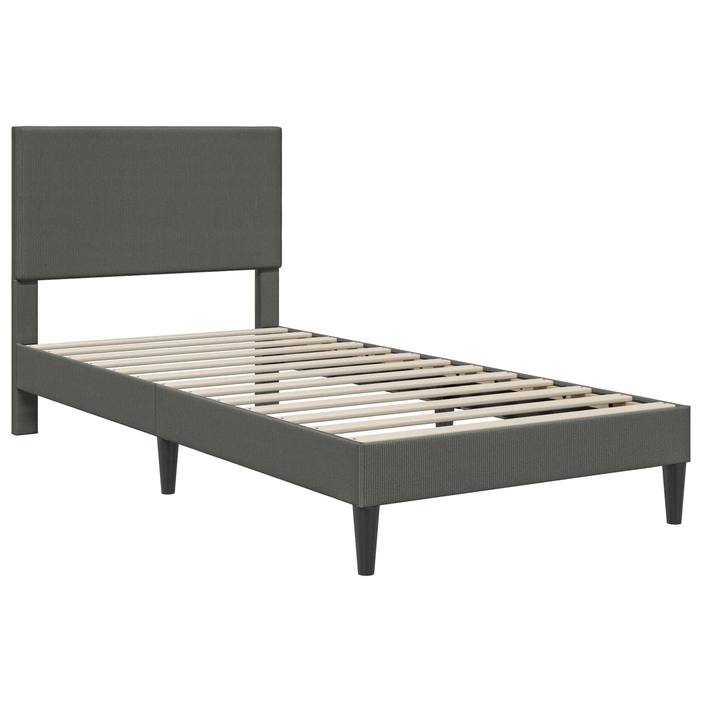 Struttura del letto Grigio Scuro 90 x 200 cm Tessuto in Cords | homemem39
