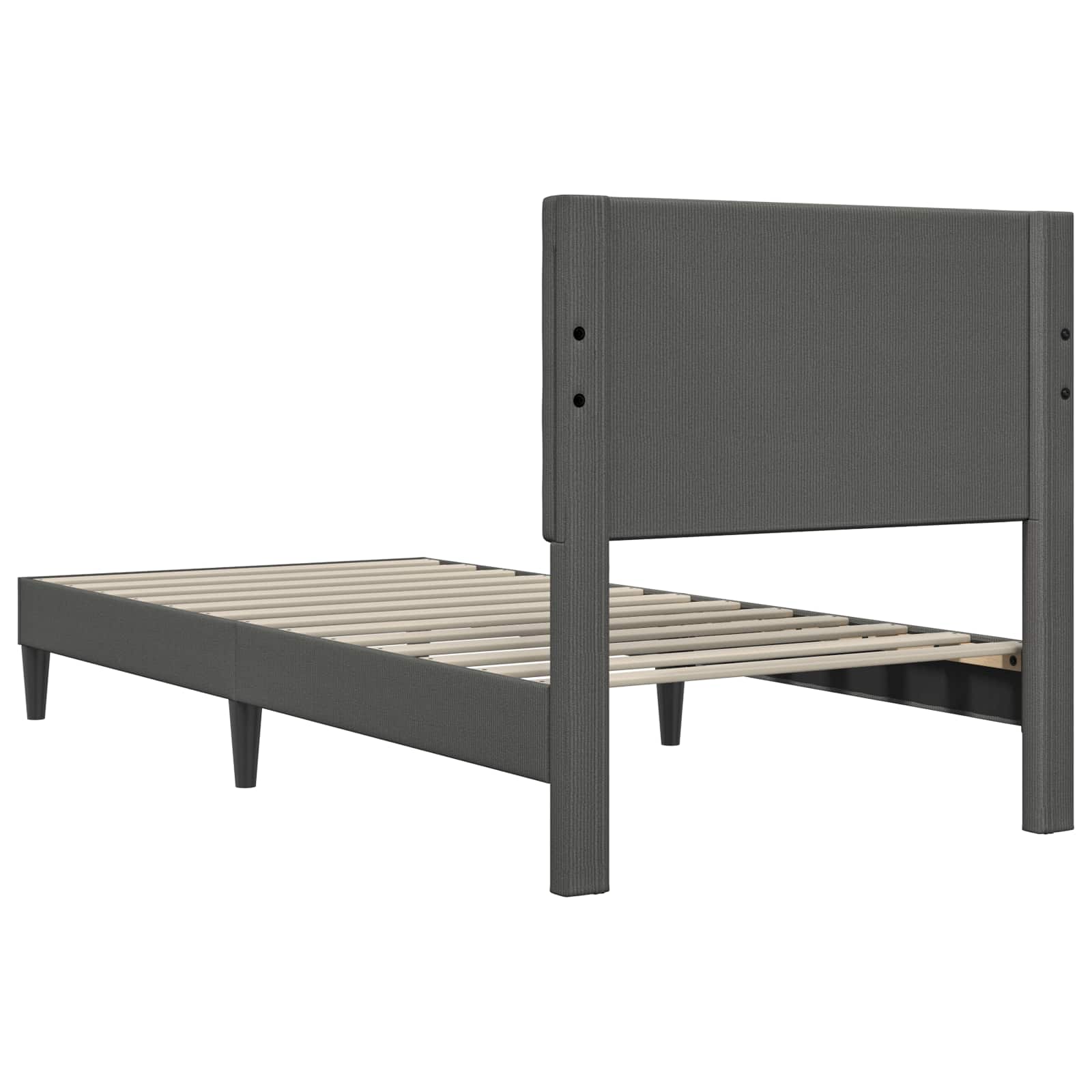 Struttura del letto Grigio Scuro 90 x 200 cm Tessuto in Cords | homemem39