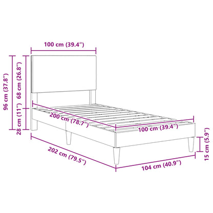 Struttura del letto Grigio Verde Chiaro 100 x 200 cm | homemem39