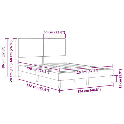 Struttura del letto Grigio Chiaro 120 x 190 cm Tessuto in Cords | homemem39