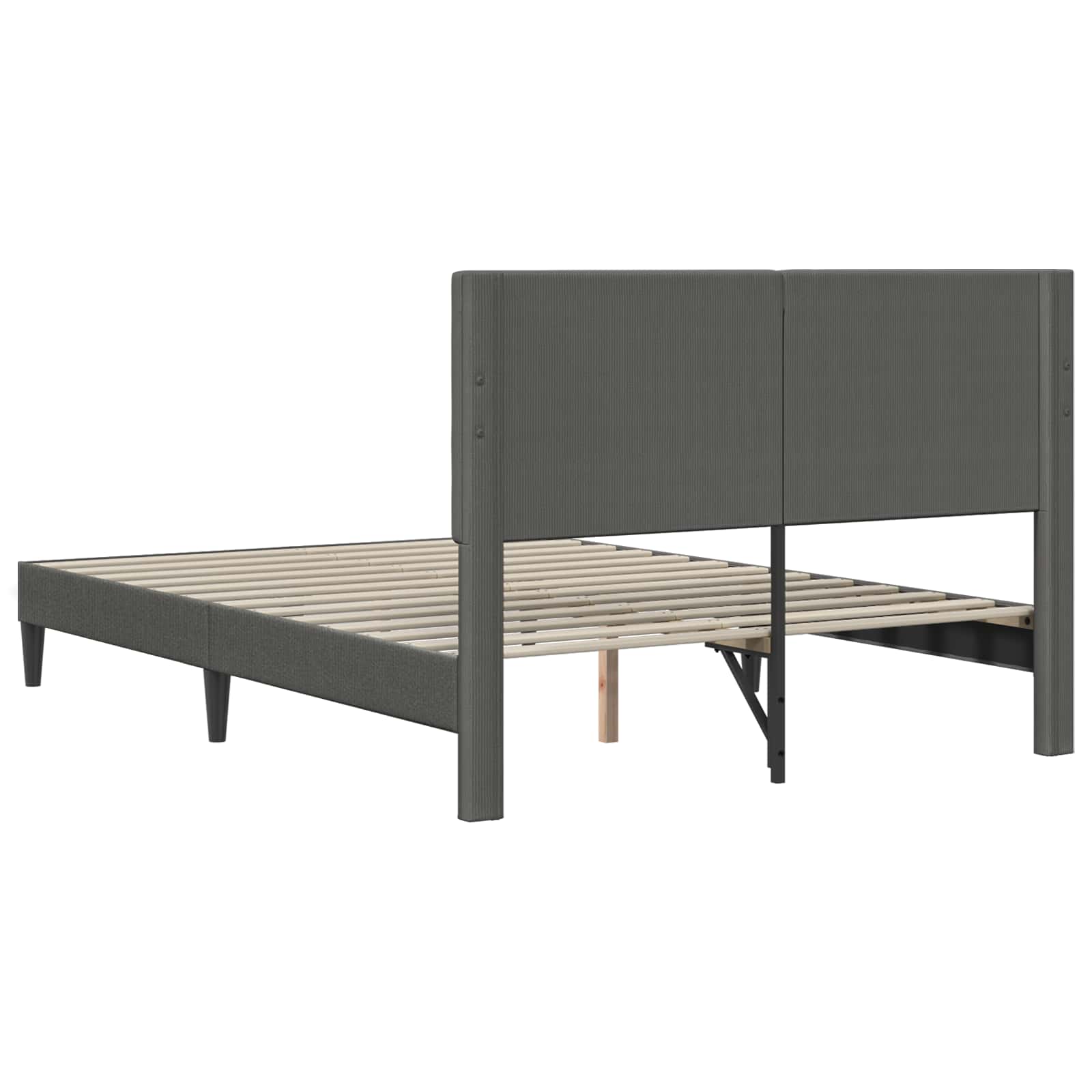 Struttura del letto Grigio Scuro 120 x 190 cm Tessuto in Cords | homemem39