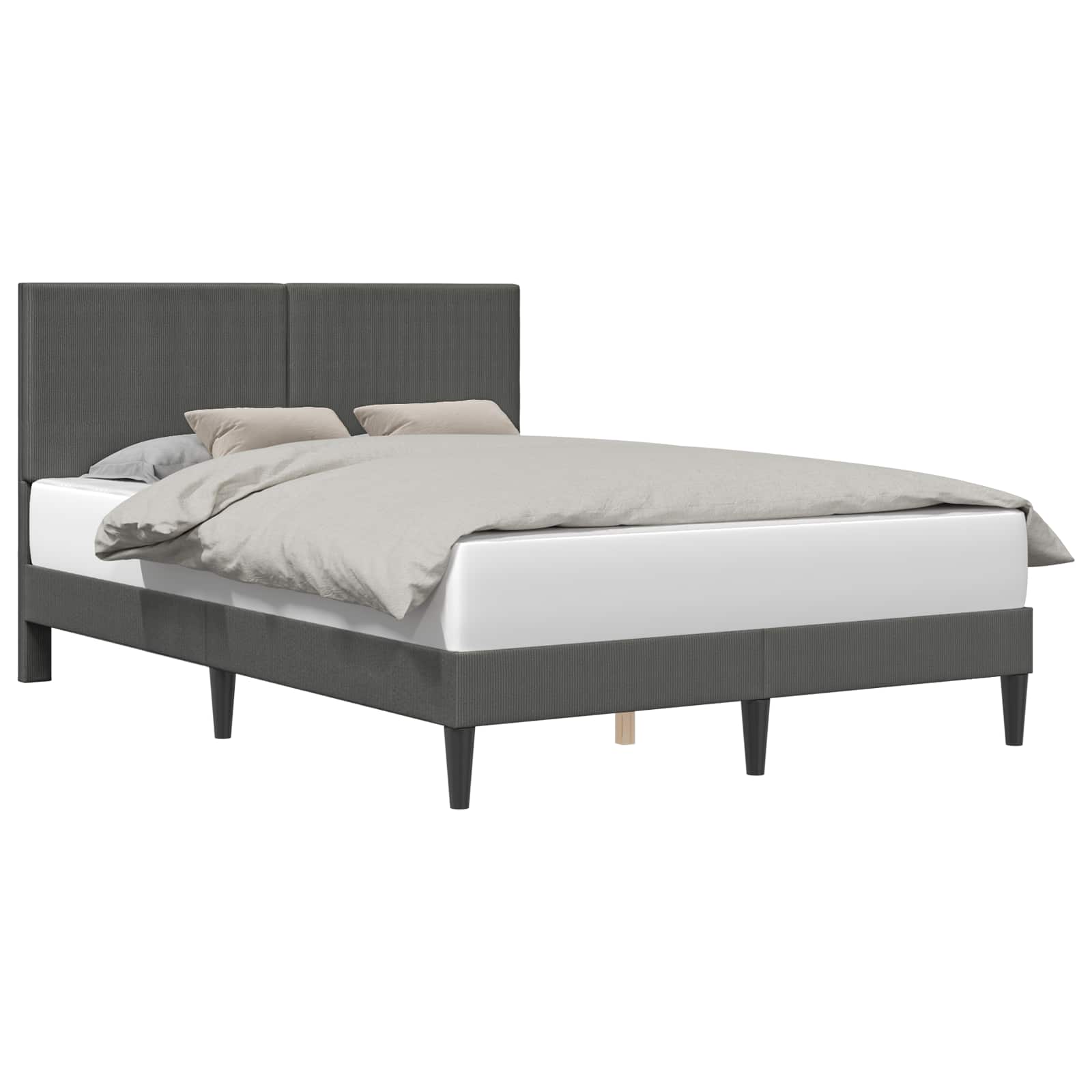 Struttura del letto Grigio Scuro 120 x 200 cm Tessuto in Cords | homemem39