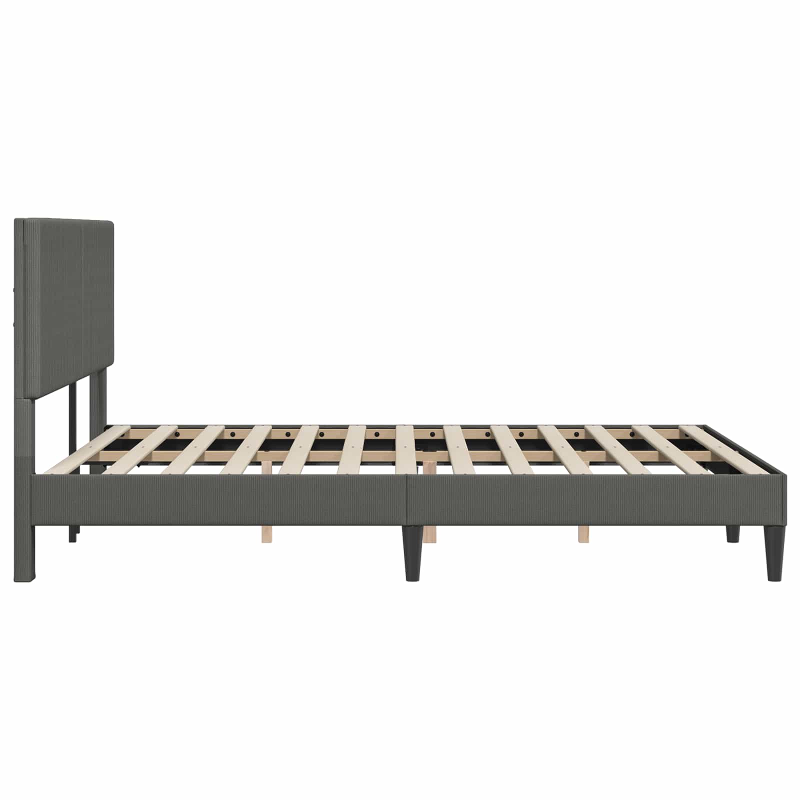 Struttura del letto Grigio Scuro 120 x 200 cm Tessuto in Cords | homemem39
