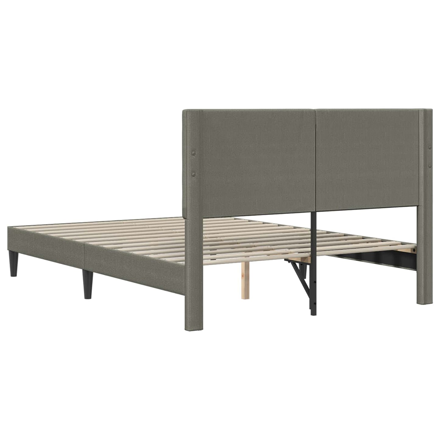 Struttura del letto Grigio Chiaro 140 x 190 cm Tessuto in Cords | homemem39