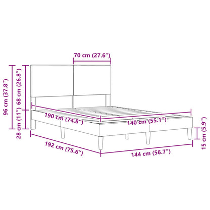 Struttura del letto Grigio Scuro 140 x 190 cm Tessuto in Cords | homemem39