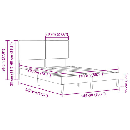 Struttura del letto Grigio Verde Chiaro 140 x 200 cm | homemem39