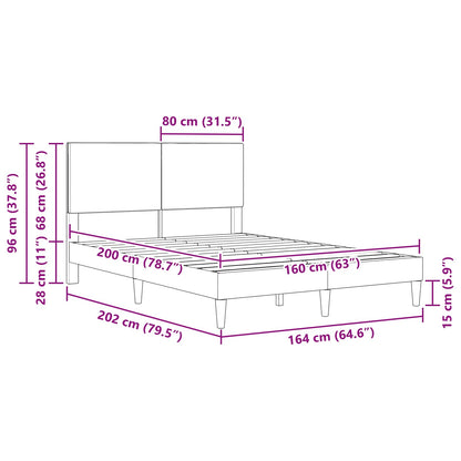 Struttura del letto Crema 160 x 200 cm Tessuto in Cords | homemem39