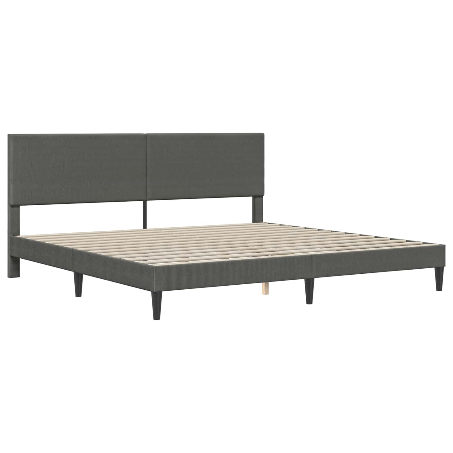 Struttura del letto Grigio Scuro 200 x 200 cm Tessuto in Cords