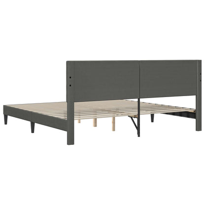 Struttura del letto Grigio Scuro 200 x 200 cm Tessuto in Cords