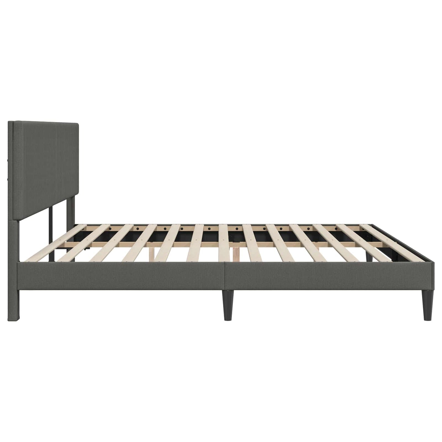 Struttura del letto Grigio Scuro 200 x 200 cm Tessuto in Cords