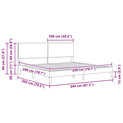 Struttura del letto Grigio Scuro 200 x 200 cm Tessuto in Cords