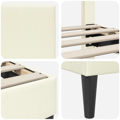 Struttura del letto Crema 200 x 200 cm Tessuto in Cords
