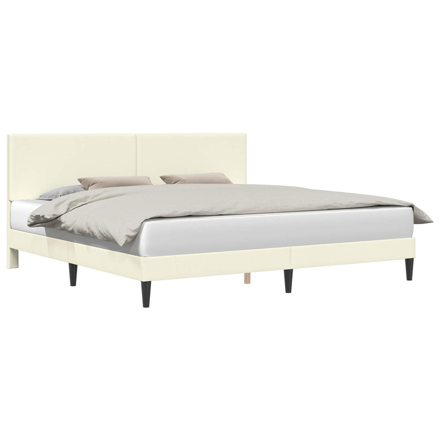 Struttura del letto Crema 200 x 200 cm Tessuto in Cords
