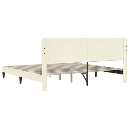 Struttura del letto Crema 200 x 200 cm Tessuto in Cords