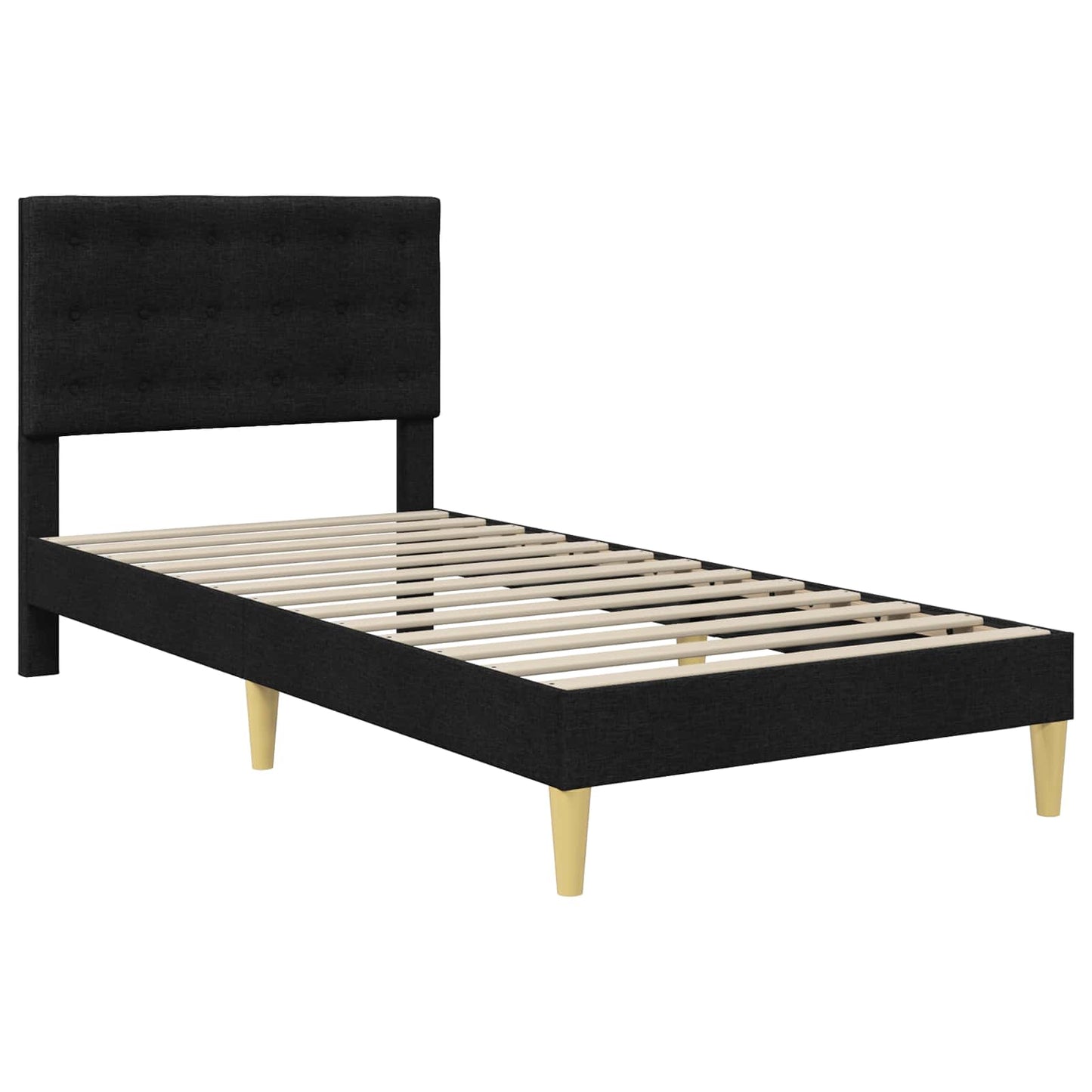 Struttura del letto con testiera Nero 80 x 200 cm Tessuto | homemem39