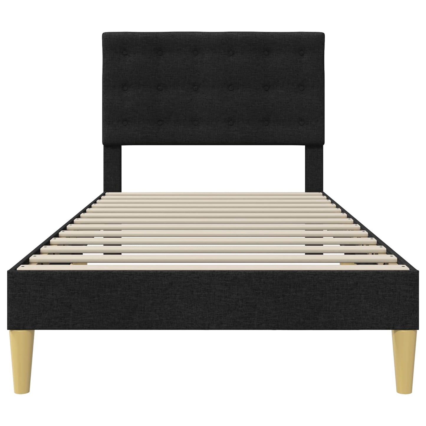 Struttura del letto con testiera Nero 80 x 200 cm Tessuto | homemem39