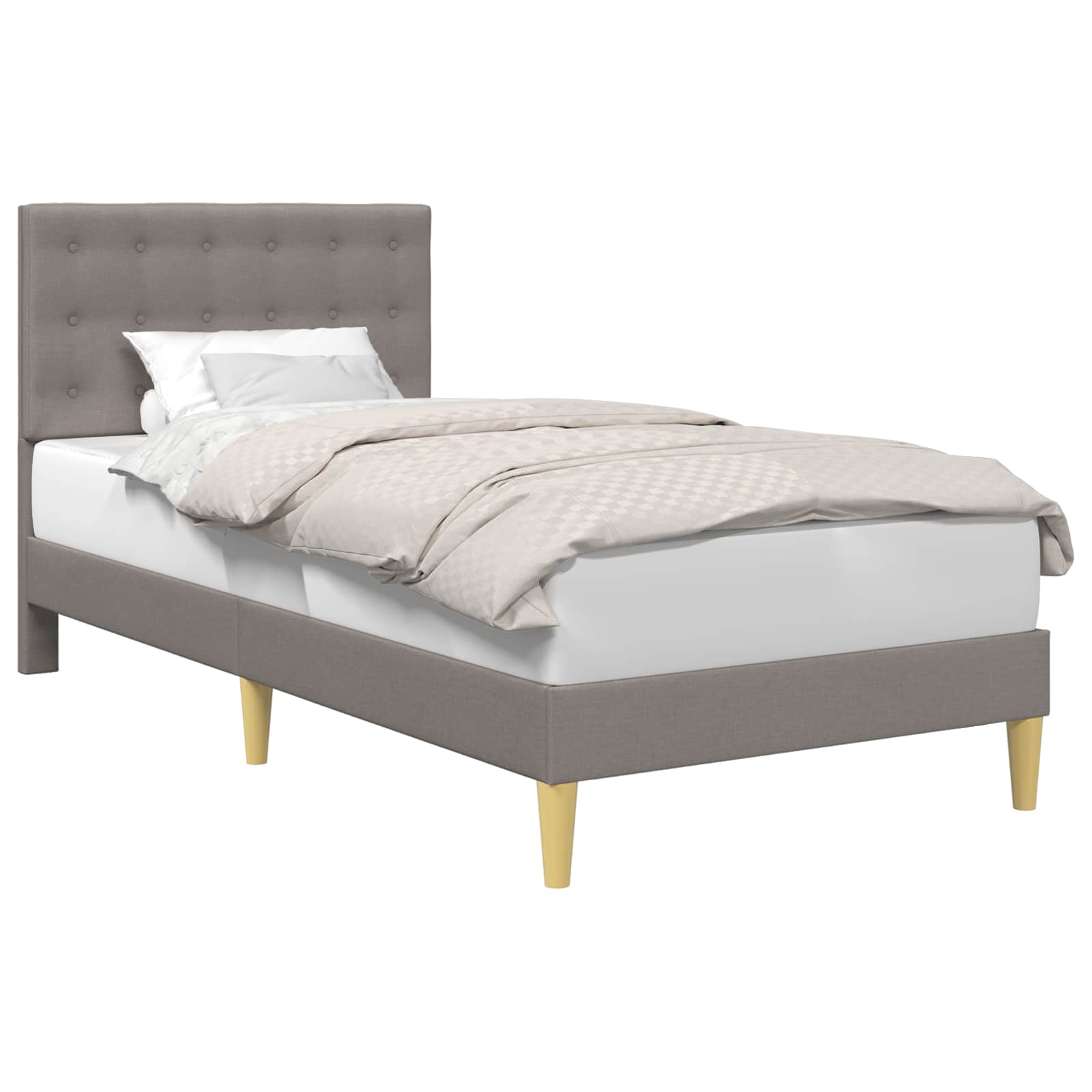 Struttura del letto con testiera Tortora 80 x 200 cm Tessuto | homemem39