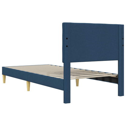 Struttura del letto con testiera Blu 80 x 200 cm Tessuto | homemem39