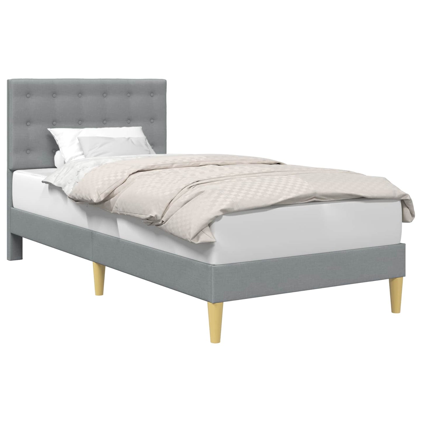 Struttura del letto Grigio Chiaro 90 x 190 cm Tessuto