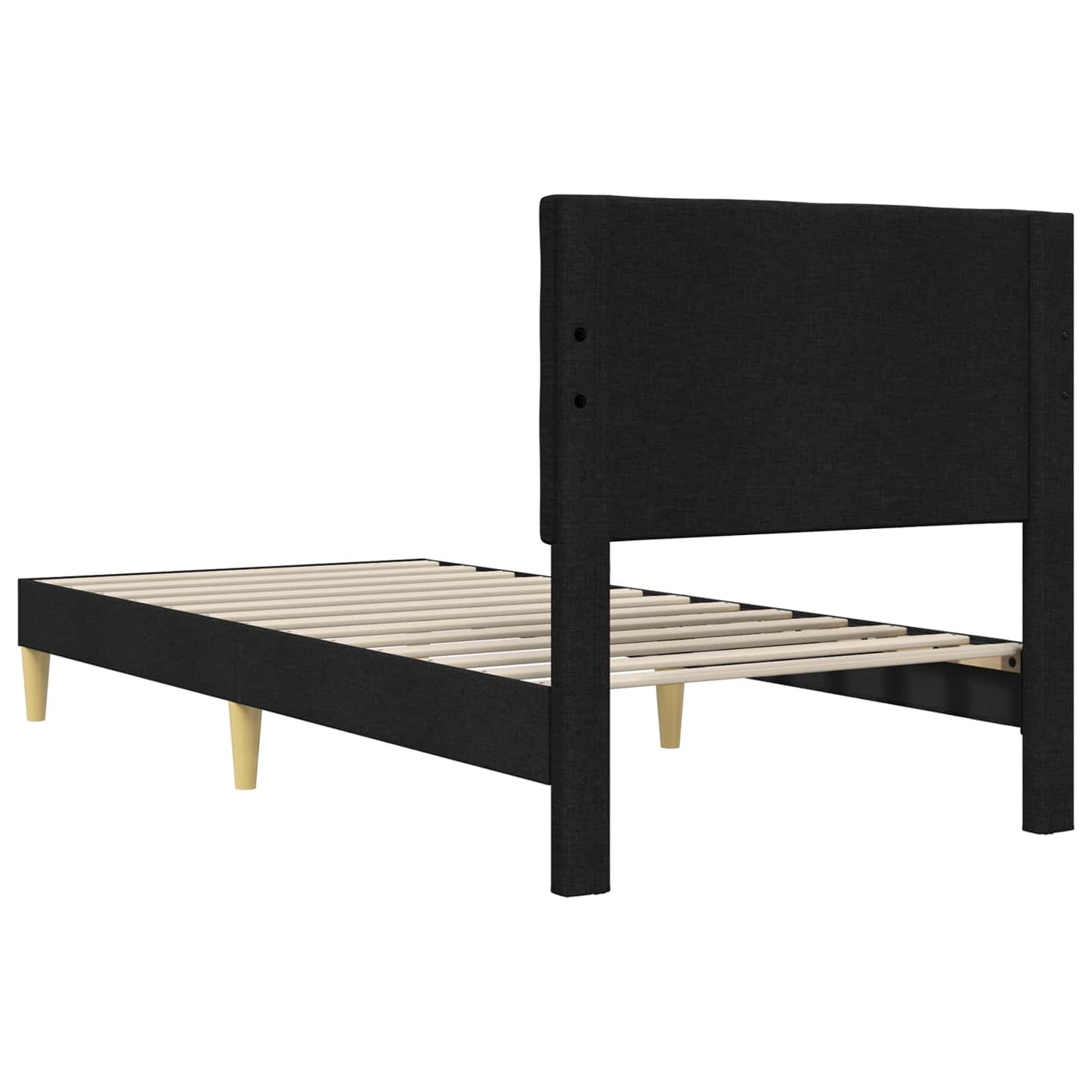 Struttura del letto con testiera Nero 90 x 190 cm Tessuto | homemem39