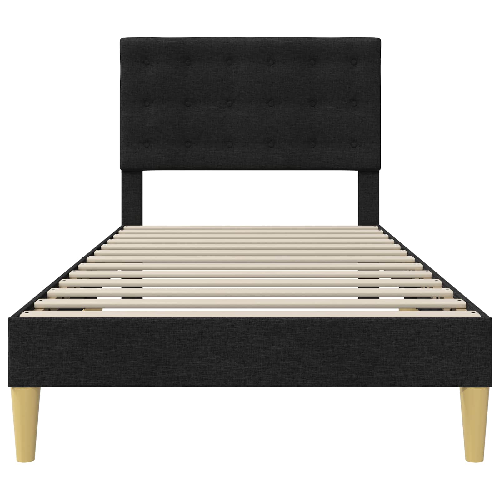 Struttura del letto con testiera Nero 90 x 190 cm Tessuto | homemem39