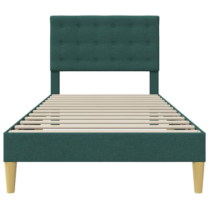 Struttura del letto Verde Scuro 90 x 190 cm Tessuto | homemem39