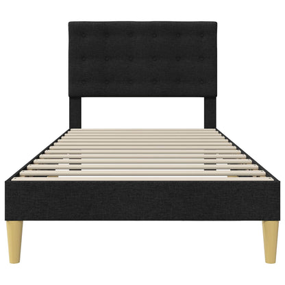 Struttura del letto con testiera Nero 90 x 200 cm Tessuto | homemem39