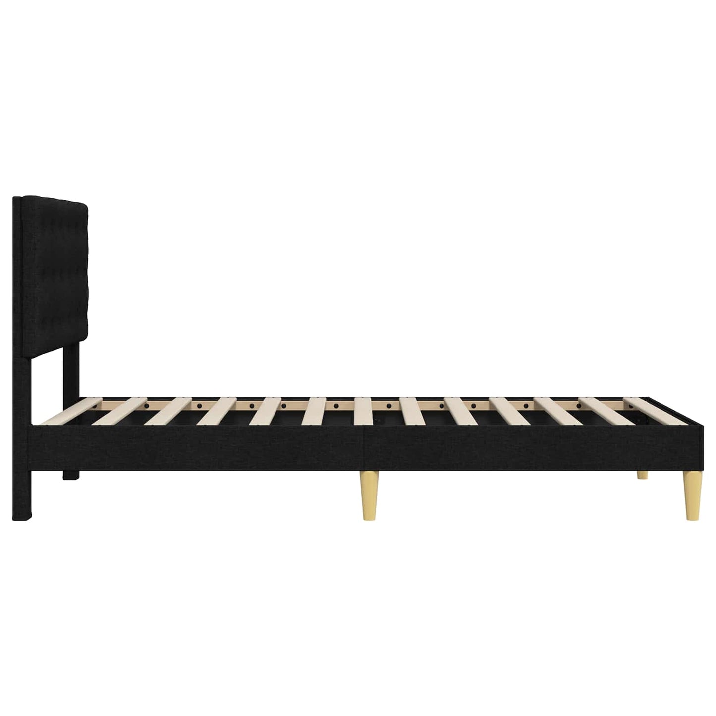 Struttura del letto con testiera Nero 90 x 200 cm Tessuto | homemem39