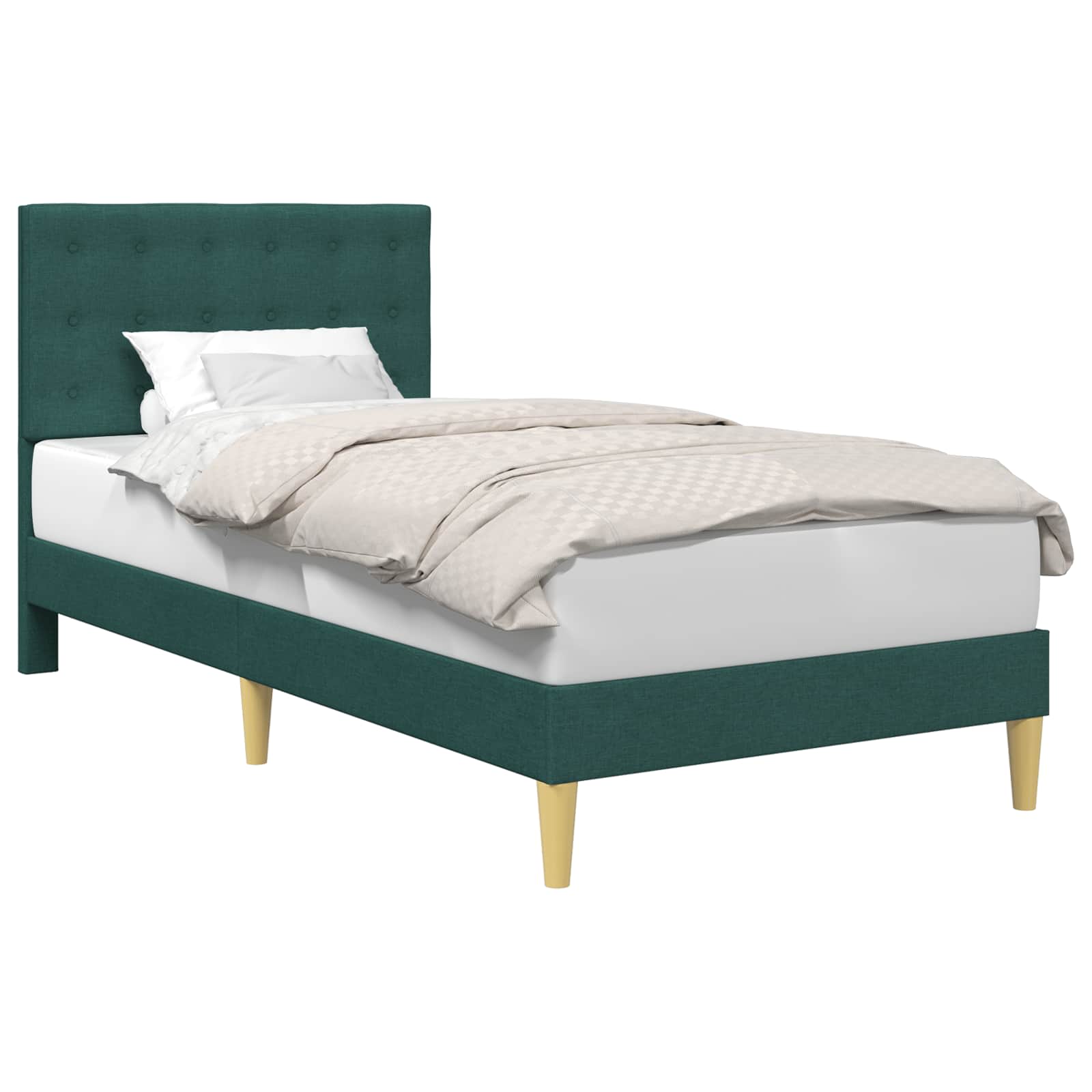 Struttura del letto Verde Scuro 90 x 200 cm Tessuto | homemem39