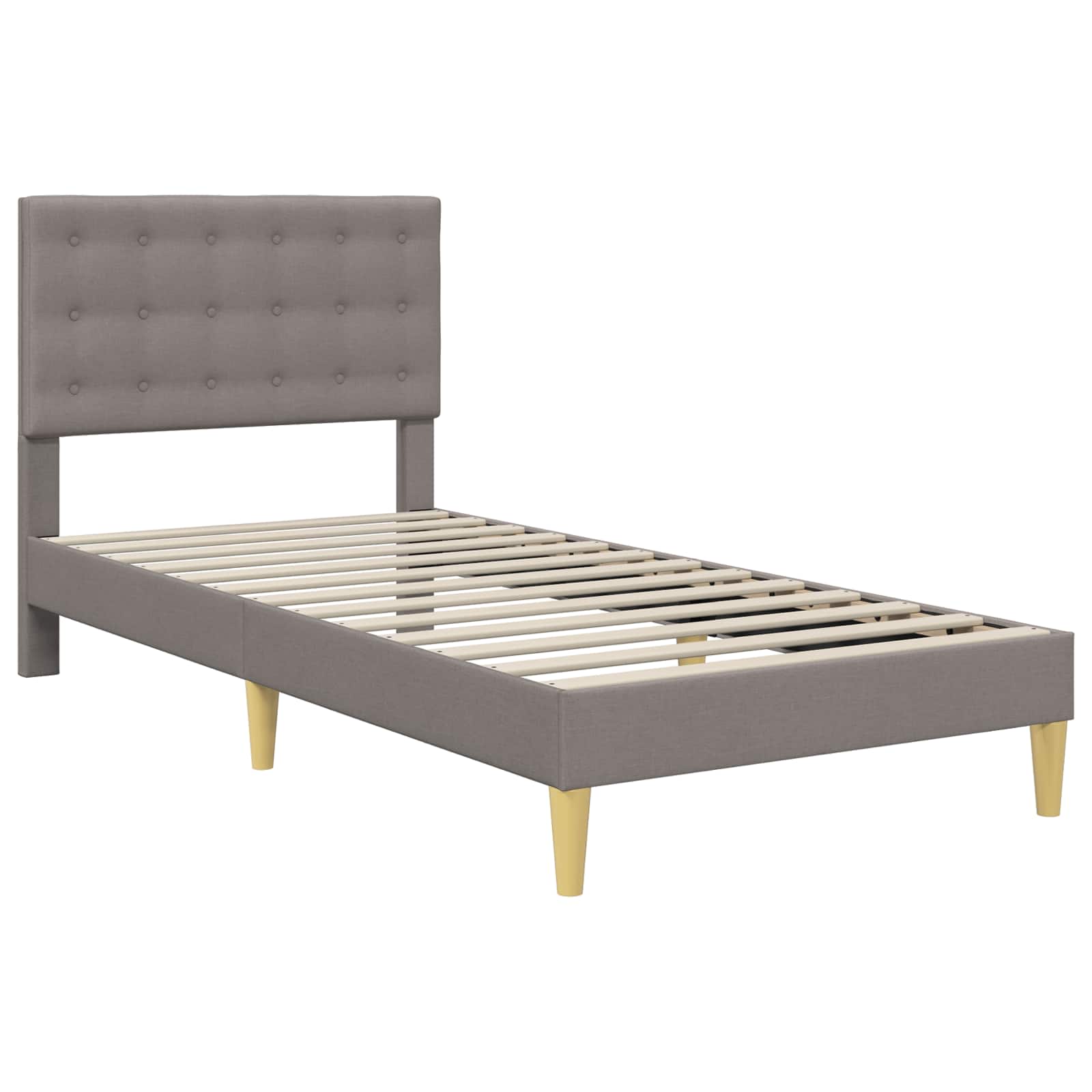 Struttura del letto con testiera Tortora 90 x 200 cm Tessuto | homemem39