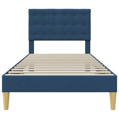 Struttura del letto con testiera Blu 90 x 200 cm Tessuto | homemem39