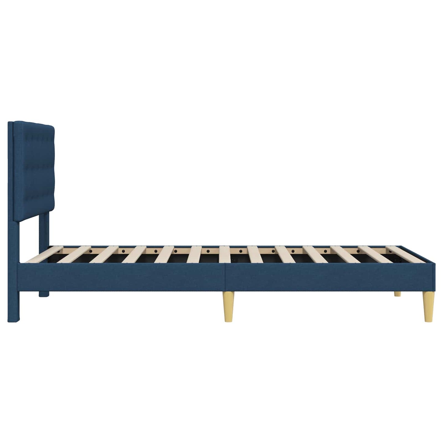Struttura del letto con testiera Blu 90 x 200 cm Tessuto | homemem39