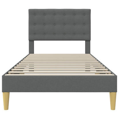Struttura del letto Grigio Scuro 100 x 200 cm Tessuto | homemem39