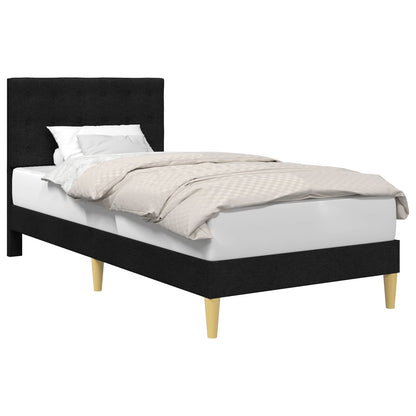 Struttura del letto con testiera Nero 100 x 200 cm Tessuto | homemem39